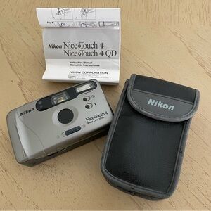 Vintage Nikon Nice Touch 4 Camera Flash Case Manual 29mm Lens Vintage 35mm film